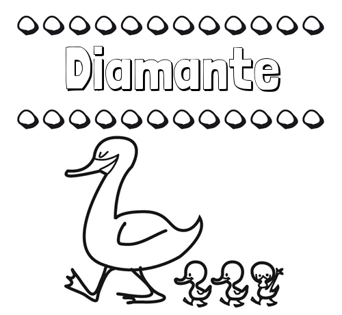 Patos: dibujos de nombres para imprimir