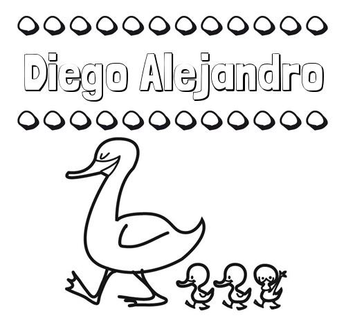 Patos: dibujos de nombres para imprimir