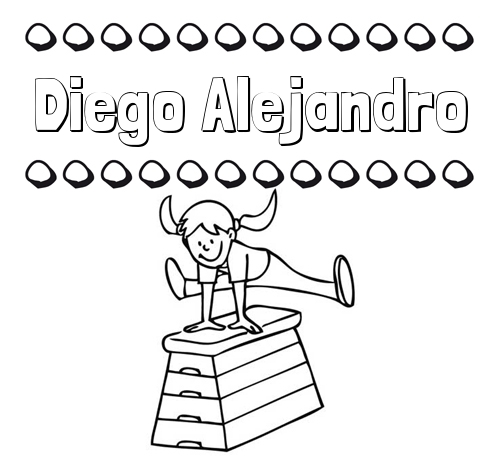 Dibujos infantiles para imprimir: su nombre y niña jugando