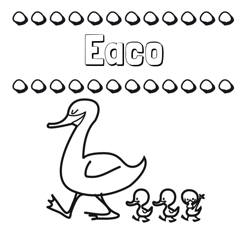 Patos: dibujos de nombres para imprimir