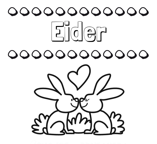 Colorear las letras de los nombres con conejitos