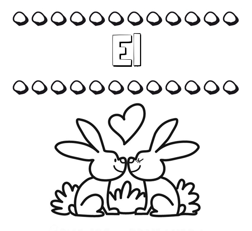 Colorear las letras de los nombres con conejitos