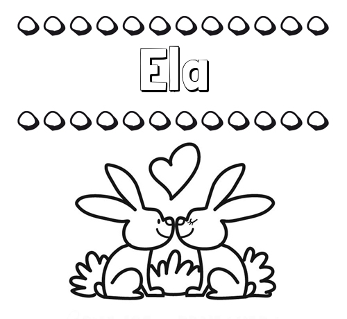 Colorear las letras de los nombres con conejitos
