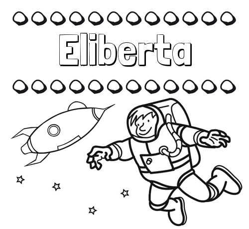 Dibujo de nombres en el espacio para imprimir