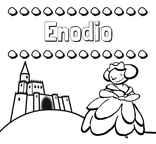 Nombre Enodio Dibujos Para Colorear Su Nombre Y Una Princesa