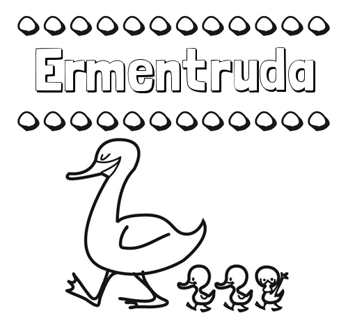 Patos: dibujos de nombres para imprimir