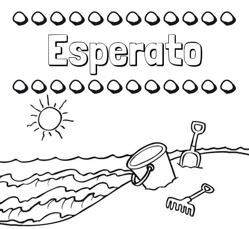 Nombres en la playa: dibujos para colorear