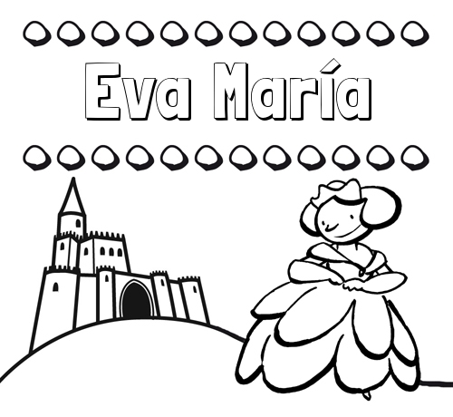 Dibujos para colorear su nombre y una princesa