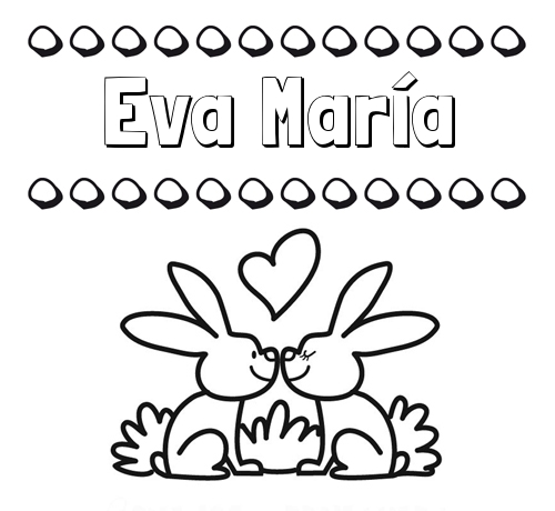 Colorear las letras de los nombres con conejitos