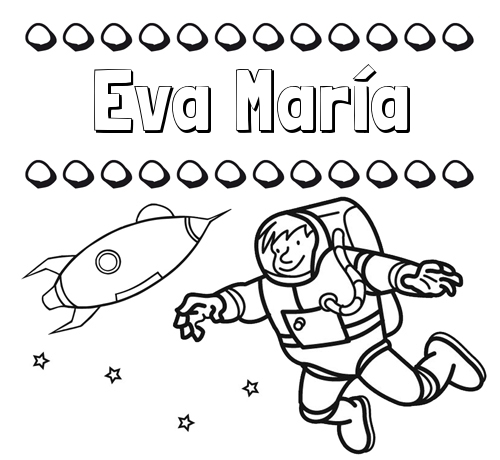 Dibujo de nombres en el espacio para imprimir