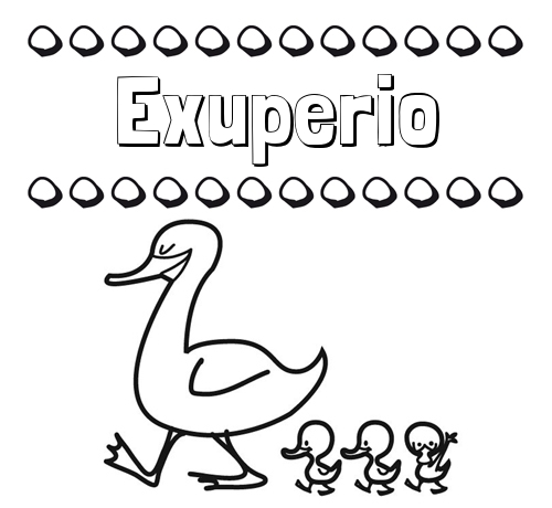 Patos: dibujos de nombres para imprimir