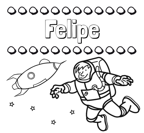 Dibujo de nombres en el espacio para imprimir