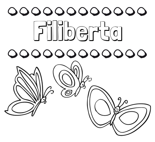 Imprimir un dibujo para colorear de nombres y mariposas