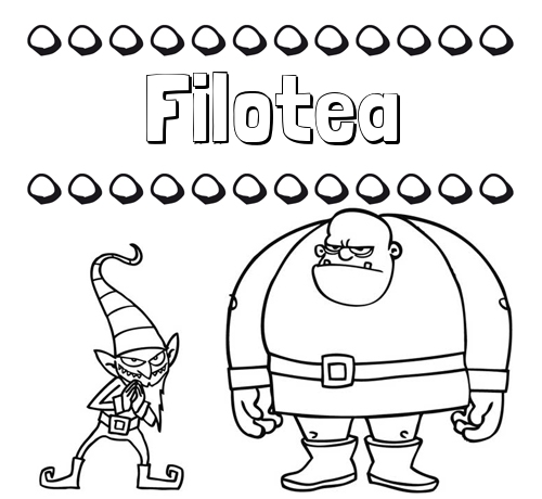 Aprender a colorear su nombre, un ogro y un duende