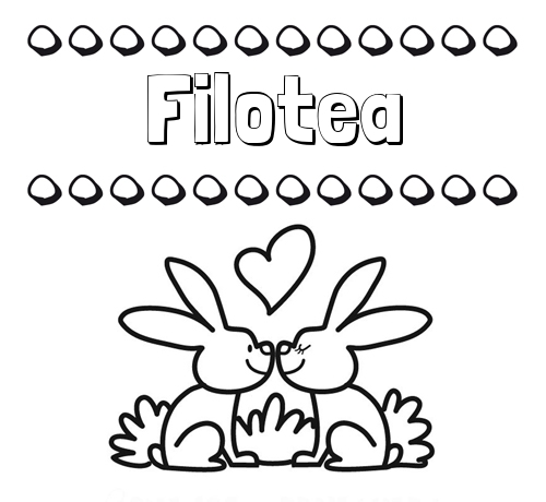 Colorear las letras de los nombres con conejitos