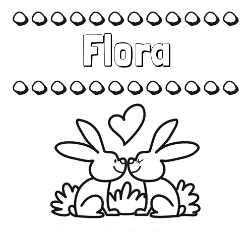 Colorear las letras de los nombres con conejitos