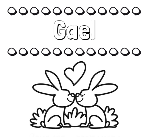 Nombre Gael Colorear Las Letras De Los Nombres Con Conejitos