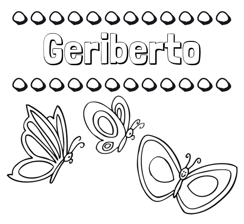 Imprimir un dibujo para colorear de nombres y mariposas