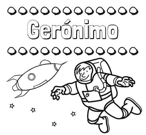 Dibujo de nombres en el espacio para imprimir