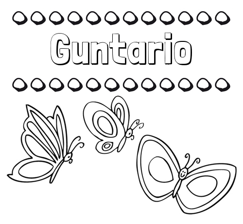 Imprimir un dibujo para colorear de nombres y mariposas