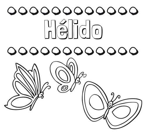 Imprimir un dibujo para colorear de nombres y mariposas