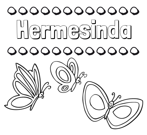 Imprimir un dibujo para colorear de nombres y mariposas