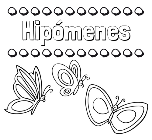 Imprimir un dibujo para colorear de nombres y mariposas