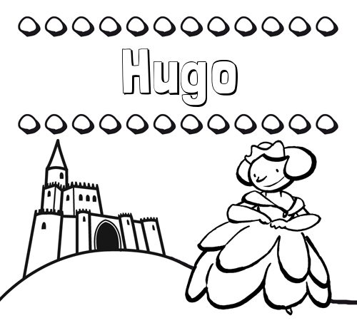 Dibujos para colorear su nombre y una princesa