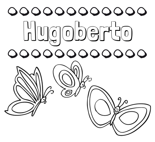 Imprimir un dibujo para colorear de nombres y mariposas