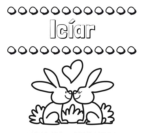 Colorear las letras de los nombres con conejitos