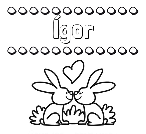 Colorear las letras de los nombres con conejitos