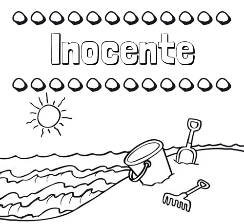 Nombres en la playa: dibujos para colorear