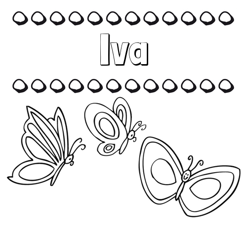 Imprimir un dibujo para colorear de nombres y mariposas