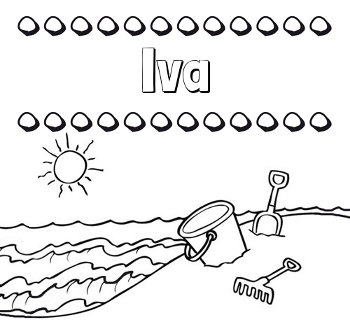 Nombres en la playa: dibujos para colorear