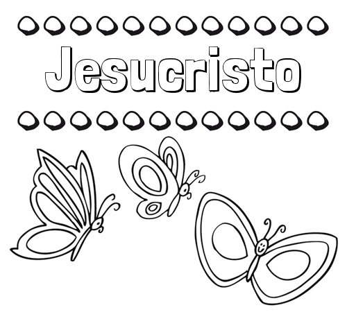 Imprimir un dibujo para colorear de nombres y mariposas