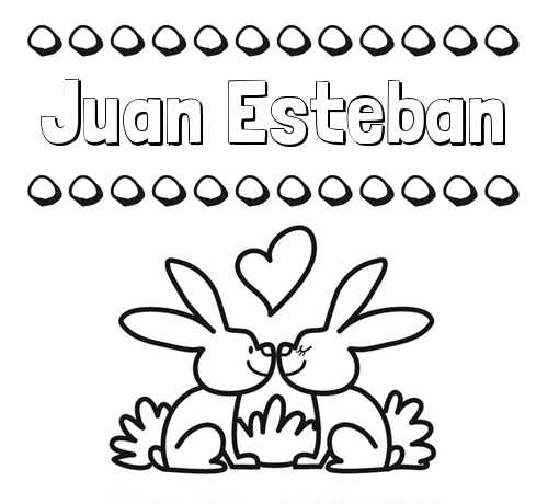 Colorear las letras de los nombres con conejitos