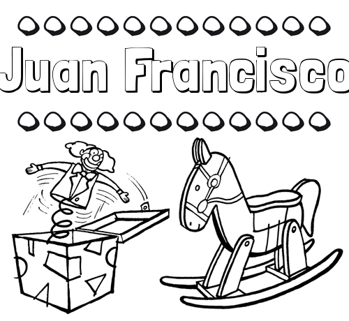 Colorear los nombres: dibujo con juguetes