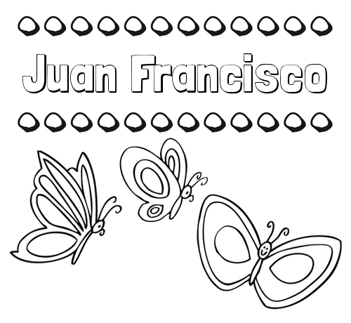 Imprimir un dibujo para colorear de nombres y mariposas