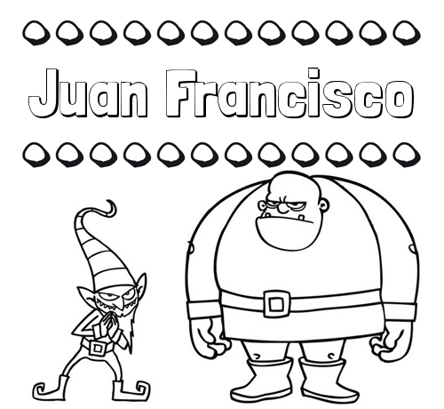 Aprender a colorear su nombre, un ogro y un duende