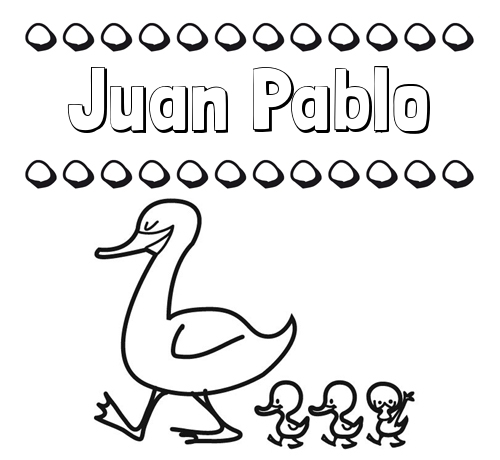 Patos: dibujos de nombres para imprimir