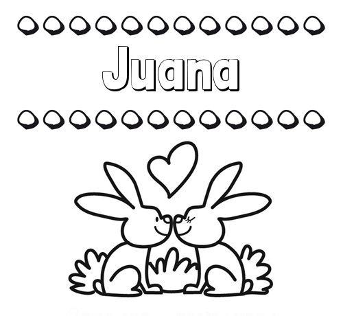 Colorear las letras de los nombres con conejitos
