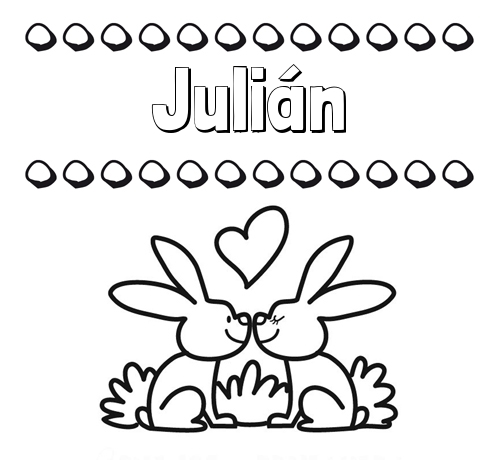 Colorear las letras de los nombres con conejitos