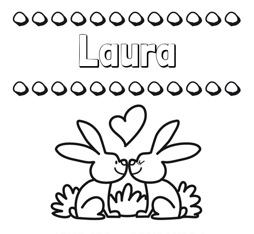 Colorear las letras de los nombres con conejitos