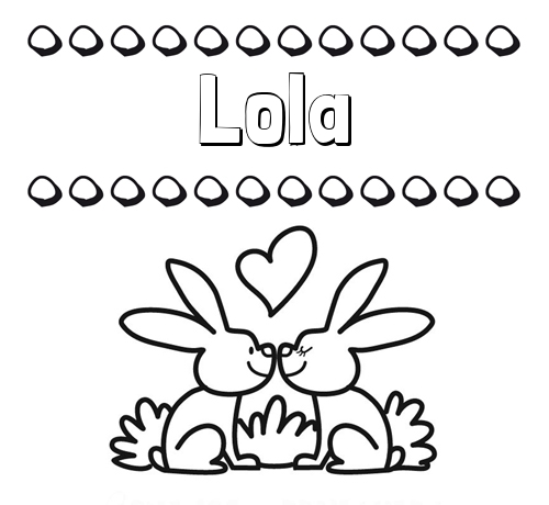 Colorear las letras de los nombres con conejitos