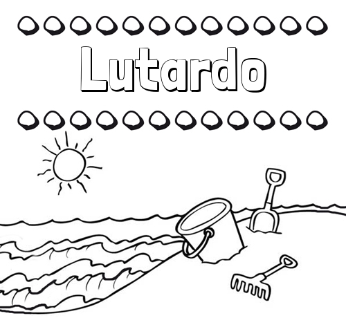 Nombres en la playa: dibujos para colorear