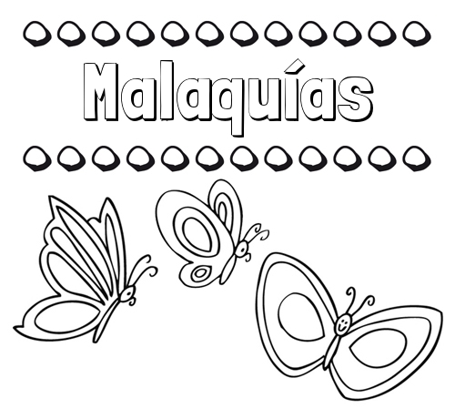 Imprimir un dibujo para colorear de nombres y mariposas