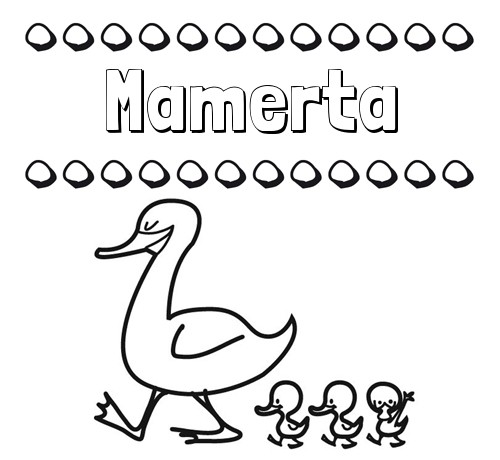 Patos: dibujos de nombres para imprimir