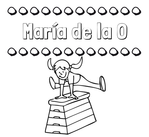 Dibujos infantiles para imprimir: su nombre y niña jugando