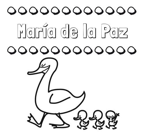 Patos: dibujos de nombres para imprimir