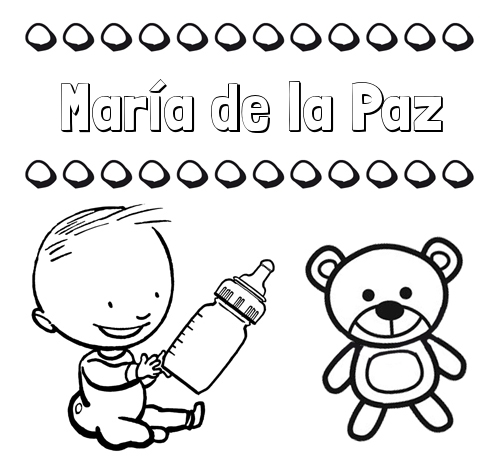 Divertidos dibujos de nombres: peluche y bebé